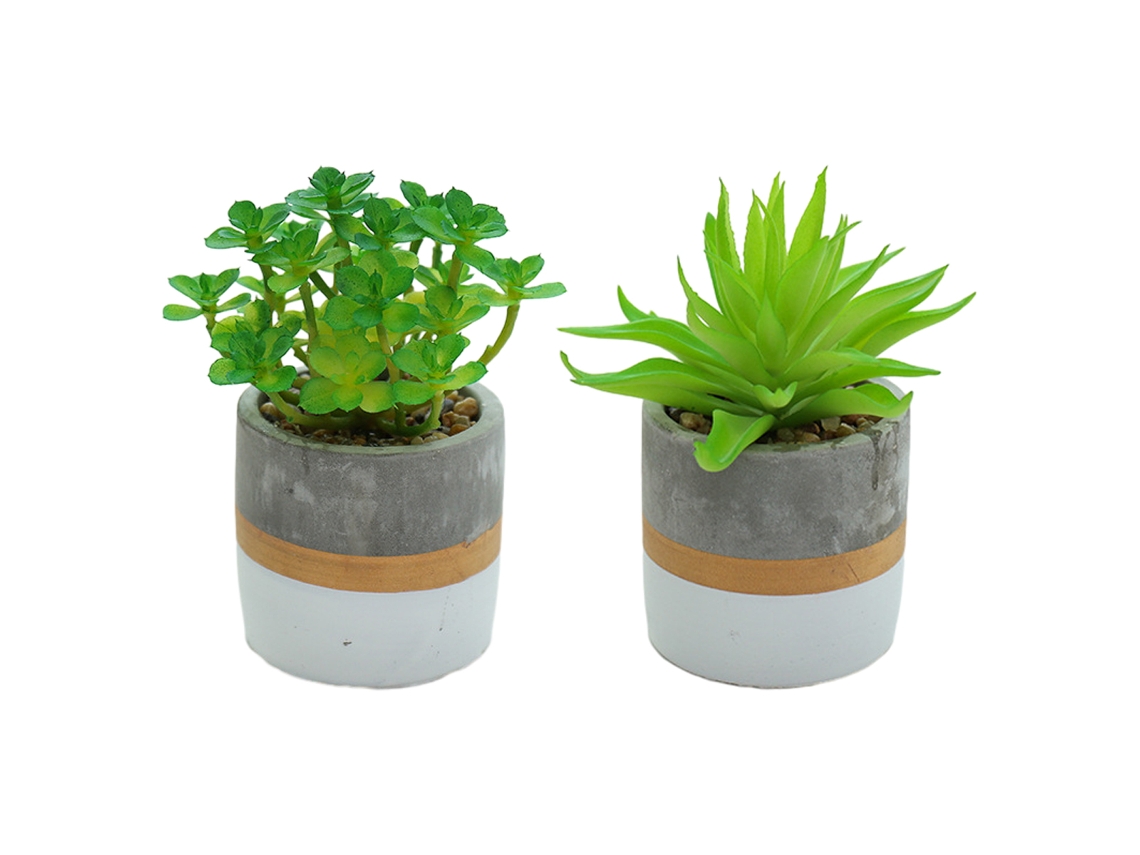 Mini suculentas simuladas en maceta, adornos creativos de moda, plantas artificiales, 2 uds. NEVEANCE