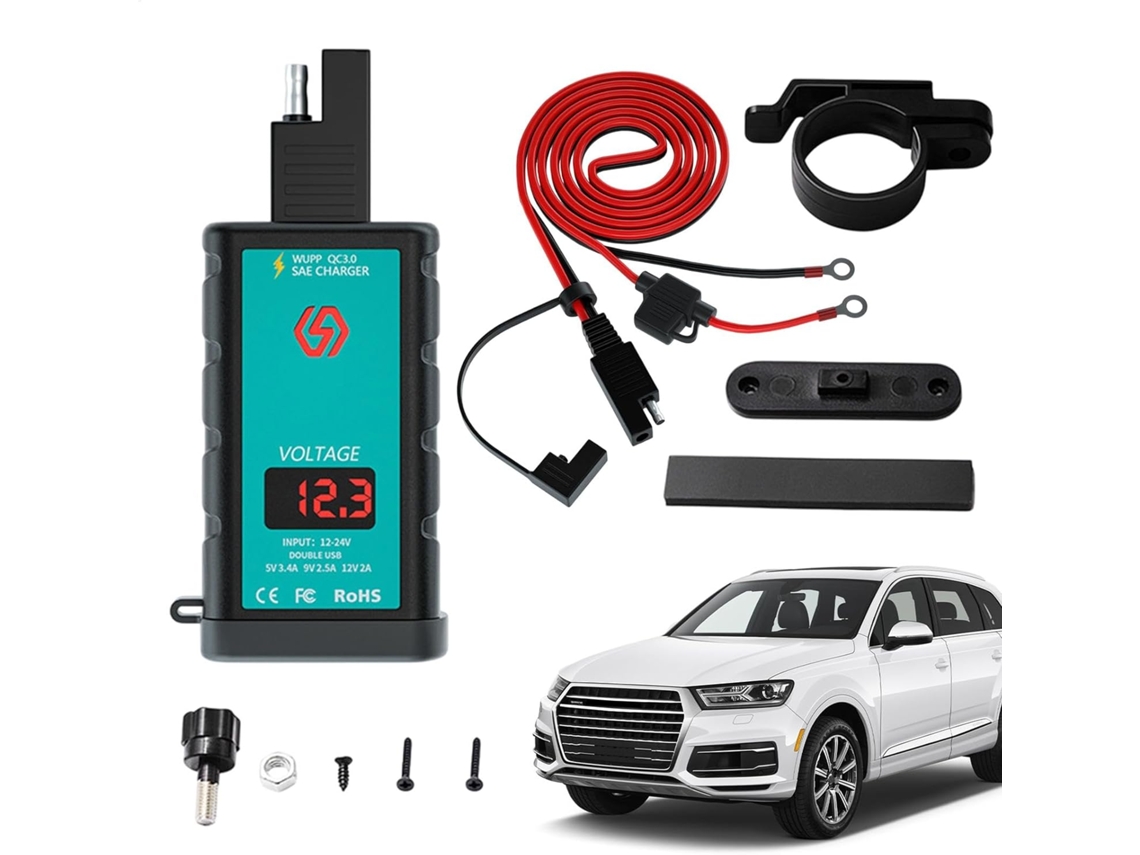 Cargador Usb Rápido Para Motocicleta, Adaptador Sae, Voltímetro, Cargador De Teléfono Led