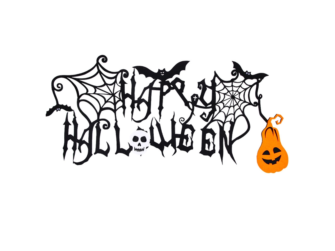 Guirnalda de Fieltro de Halloween - Decoración con Murciélagos y Colgantes NEVEANCE
