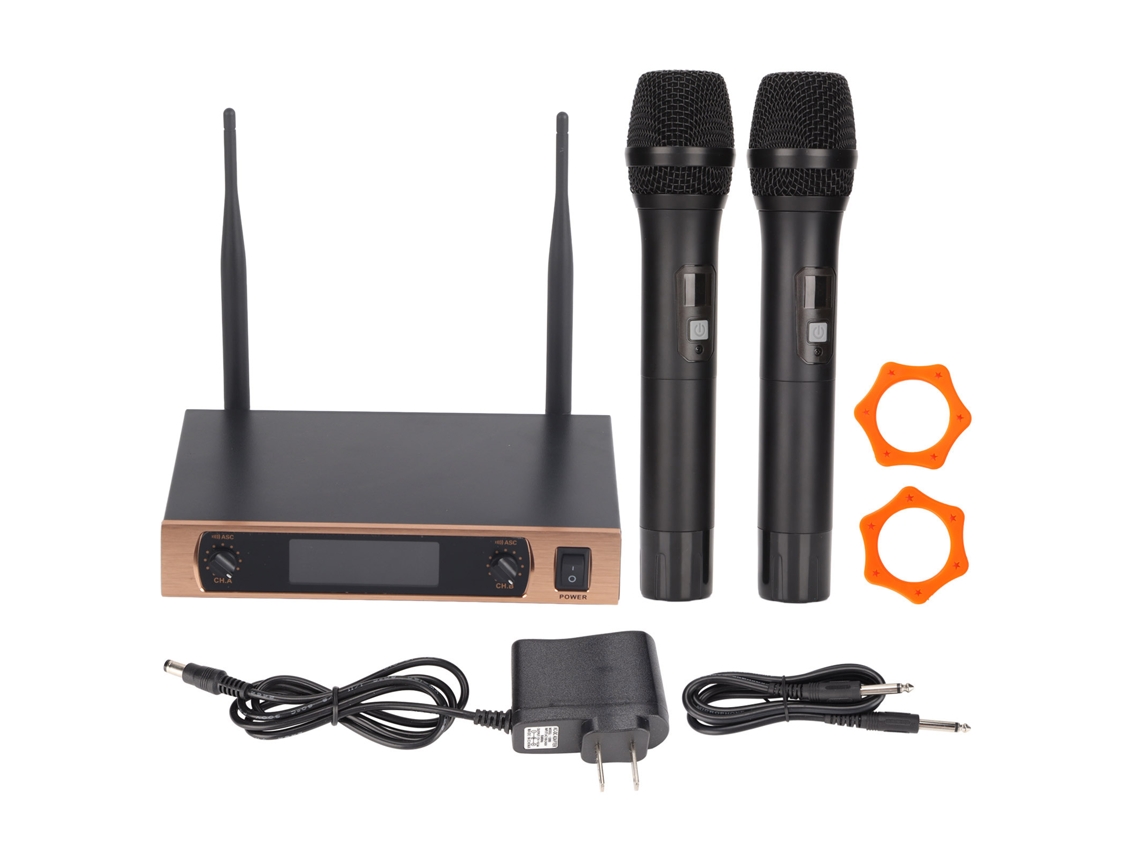 Micrófono Inalámbrico Uhf Fm Para 2 Personas, Con Cómoda Reducción De Ruido Para Ktv En Casa.