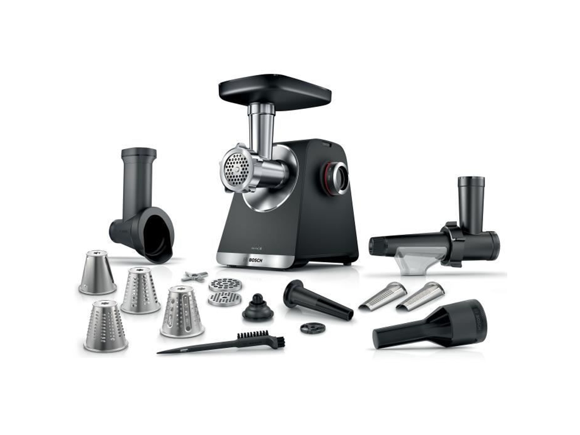 Picadora de carne Bosch Serie 6 Mfws660b 500 W, 3 rejillas, color negro