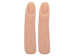 Modelo de dedo de silicona flexible para entrenamiento de uñas y tatuajes, 2 piezas Color Piel