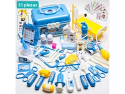 Kit médico infantil, suministros hospitalarios, bolsa de herramientas para enfermeras Mdug (azul, 51 piezas)