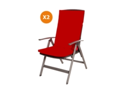 Cojín para silla 2 ud Cojín 110x47x4cm rojo cojín para silla de exterior Cojín de asiento con respaldo alto SETGARDEN