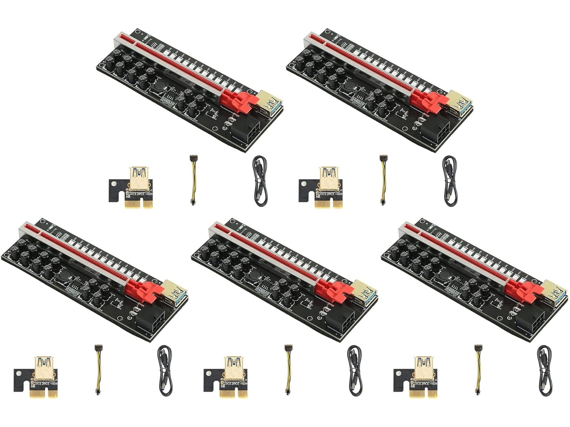 5 Piezas Ver018s Pcie Usb 3.0 Cable Elevador Para Tarjeta Gráfica 1x A 16x Para Minería