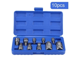 Set De Brocas De Clave Spline 12 Puntos, 10 Piezas, Acero Vanadio-cromo, Herramienta Para Reparación Y Mantenimiento