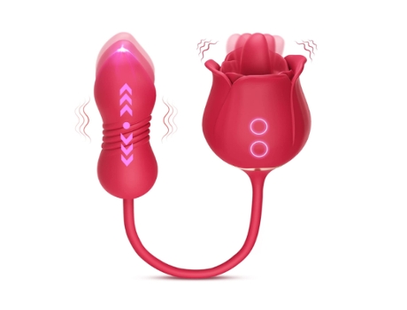 Vibrador de Juguete Rosa para Mujer Estimulador de Clítoris 3 en 1 Lamiendo la Lengua Empujando el Punto GVibrador con 9 Modos Rosa BISBISOUS