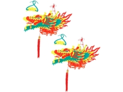 Juego de 2 faroles chinos de dragón GOKOCO de plástico para decoración de Año Nuevo chino y festivales (sin dimensiones)