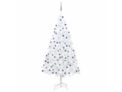 Árbol de Navidad VIDAXL preiluminado con luces y bolas blanco (240 cm)