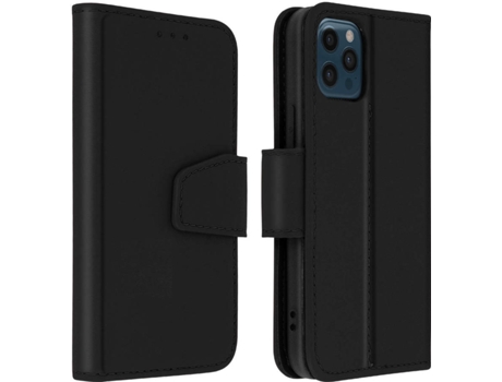 Funda iPhone 12 Pro Max AVIZAR Tarjetero Negro