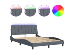 Maison Exclusive - Estructura De Cama Con Led Sin Colchón Hanko Terciopelo Gris Oscuro 140x200 Cm