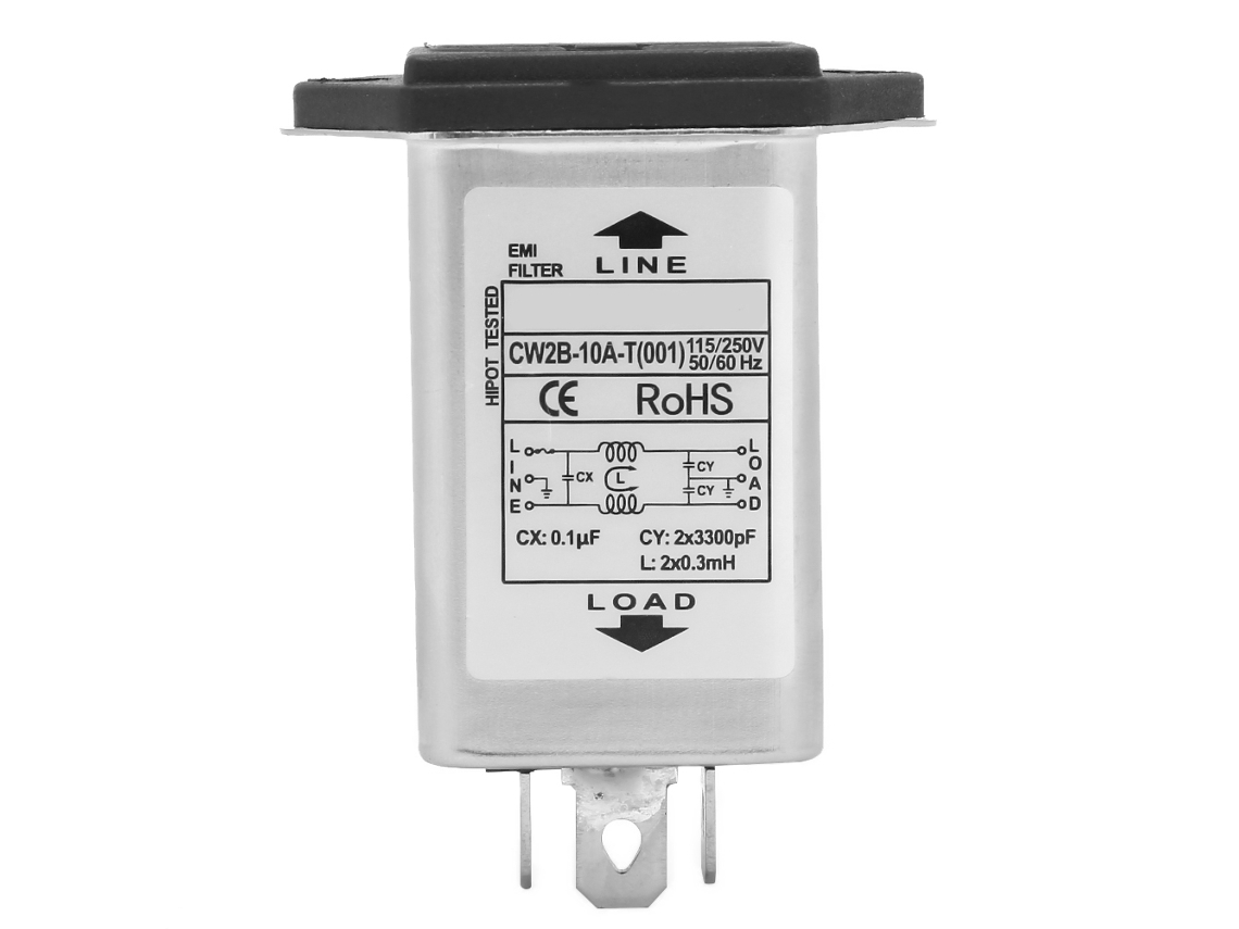 Filtro De Potencia Emi Cw2b-10a T (001) Con Socket De Fusible 2-en-1 Seguridad Simple 125/