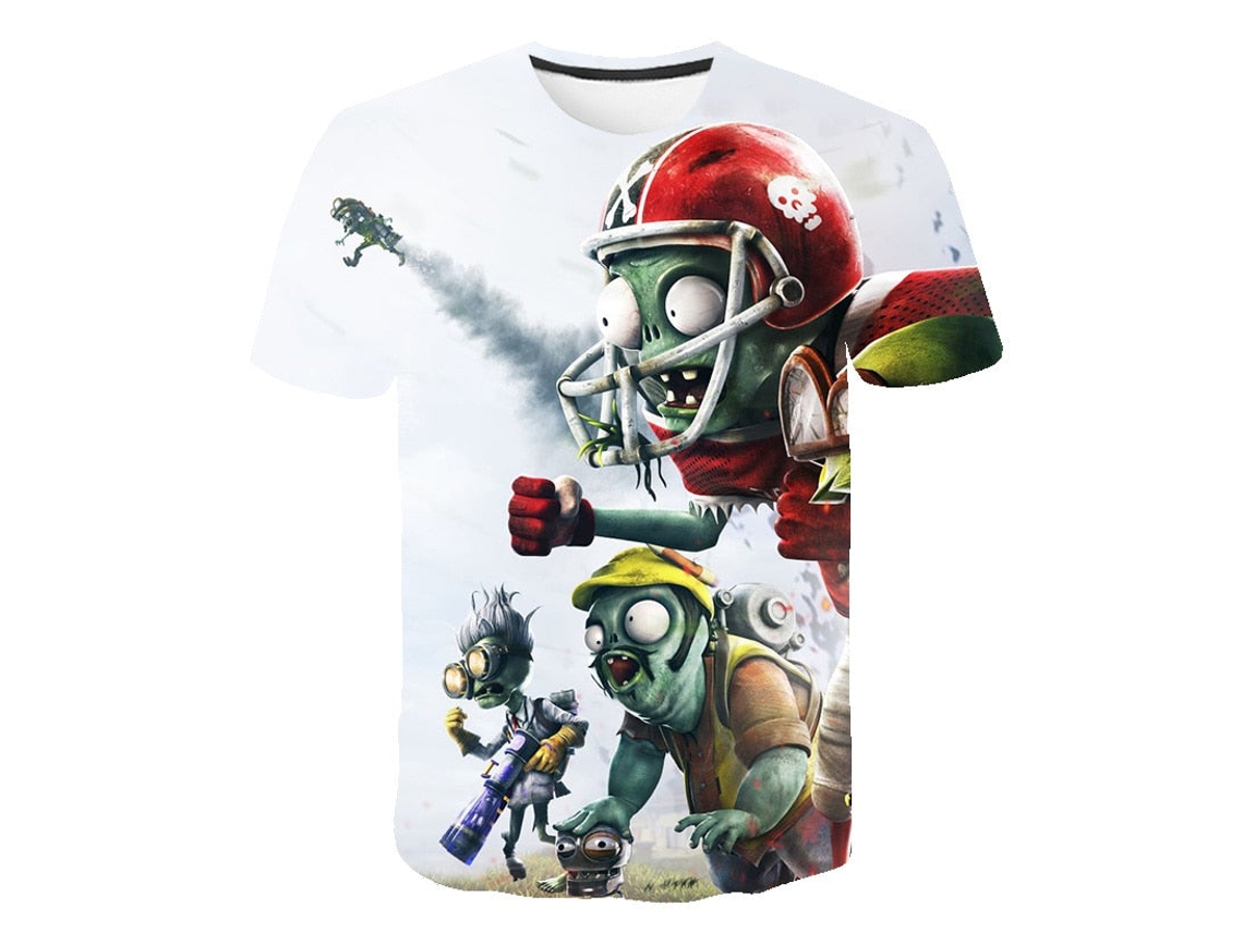 Playera de Verano de Dibujos Animados de Plants Vs Zombies, Ropa