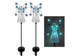 Paquete De 2 Luces Solares Led Con Forma De Ángel Para Decoración De Jardín Exterior, Impermeables, Ideales Para Halloween Y Navidad.