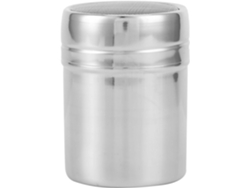 Recogedor de acero inoxidable con malla fina y tapa antipolvo, ideal para la cocina y la repostería. Gokoco
