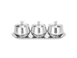 KOFIHETY 3 Piezas 304 Caja de Especias Acero Inoxidable Recipiente para Especias Visible con Tapa y Cuchara