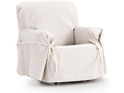 Funda impermeable estilo lazos para sillón Emma (80 a 120 cm - Marfil)