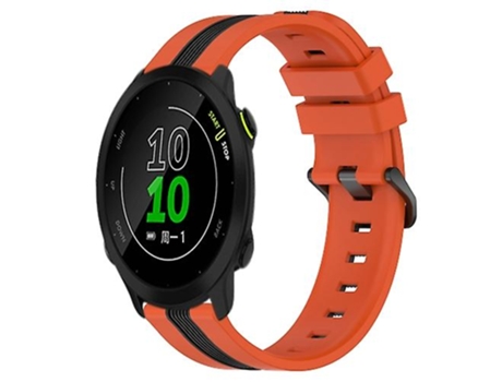 Correa para Garmin Forerunner 158 20 mm Correa de reloj de silicona vertical bicolor naranja-negro VENISYMLIS