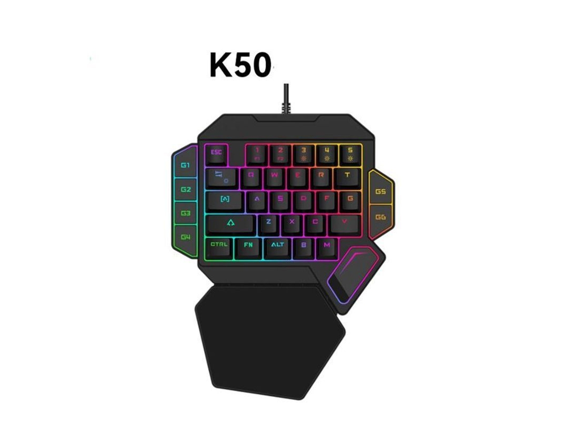 Teclado Para Juegos K50 Con Cable, Portátil, Ergonómico, Para Una Sola Mano. Mando De Juegos Para El Hogar.