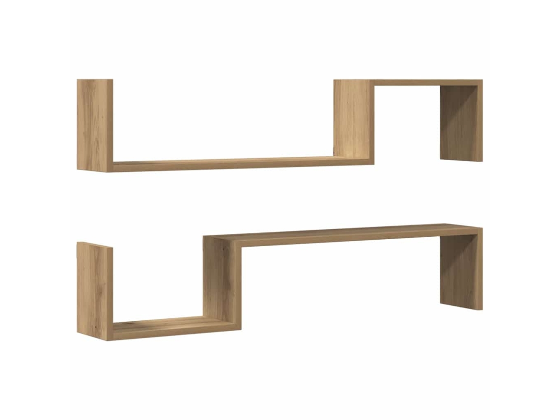 Maison Exclusive - Estante De Pared 2 Uds Madera Roble Artisan 100x15x20 Cm
