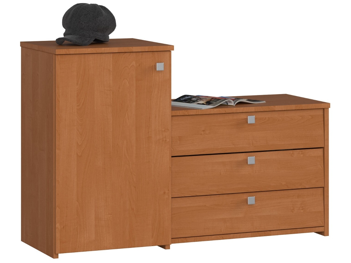 Conjunto De Zapatero Y Cómoda Akord S16 Aliso 98,4 Cm 4 Puertas Aliso 5 Estantes 98,4x33x68 Cm