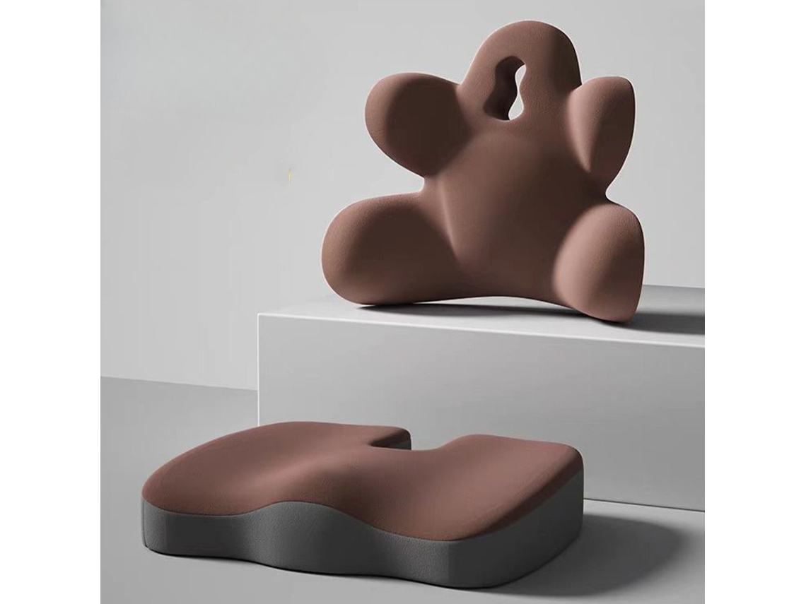 Almohada Ergonómica De Apoyo Lumbar Con Cojín De Espuma Viscoelástica, Marrón Gertiz