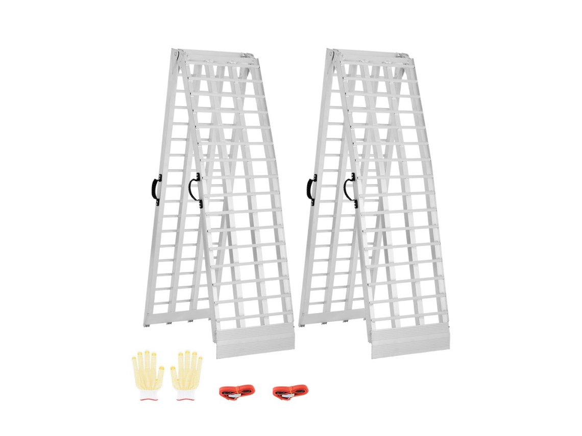 Juego de Rampas de Aluminio de 305cm para Cargas Pesadas con Seguridad Tekmaquinas