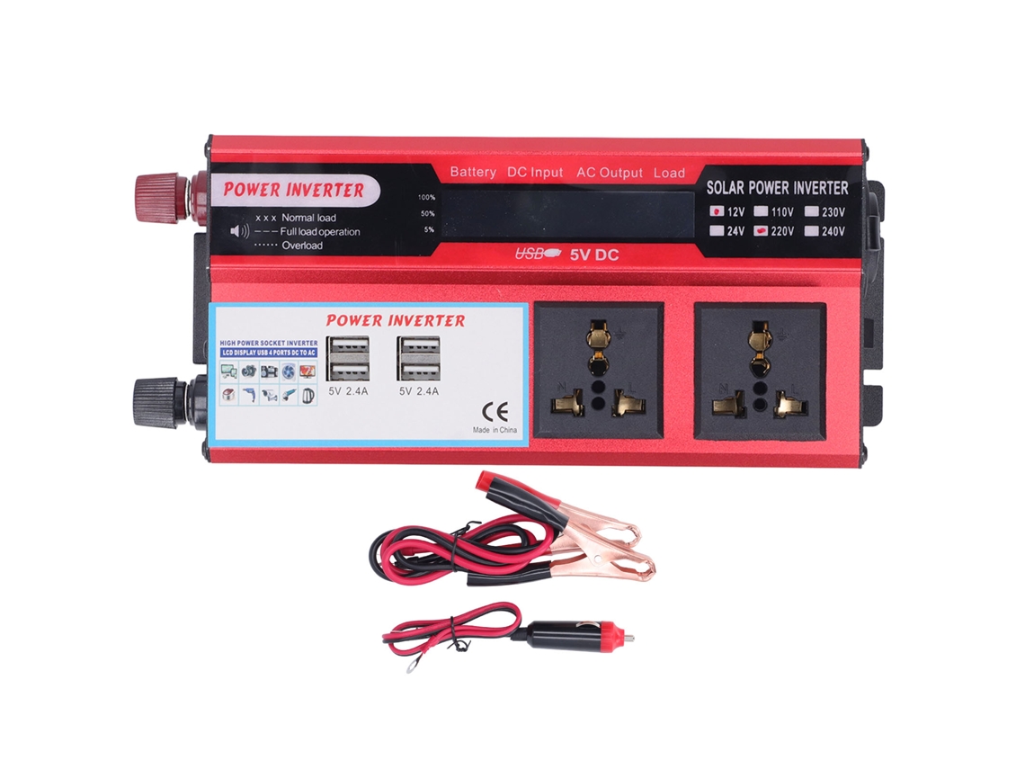 Inversor De Potencia 500w Onda Senoidal Modificada 12v Dc A 220v Ac Con 4 Puertos Usb Para Exterior Solar Vehículo