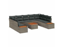 Maison Exclusive - Conjunto De Sofás De Jardín 5 Pcs Gris Ratán Sintético