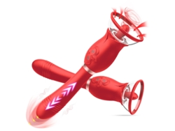 Vibrador de empuje con 3 modos de succión 10 de empuje y vibración para mujeres (rojo) YIZHOOD