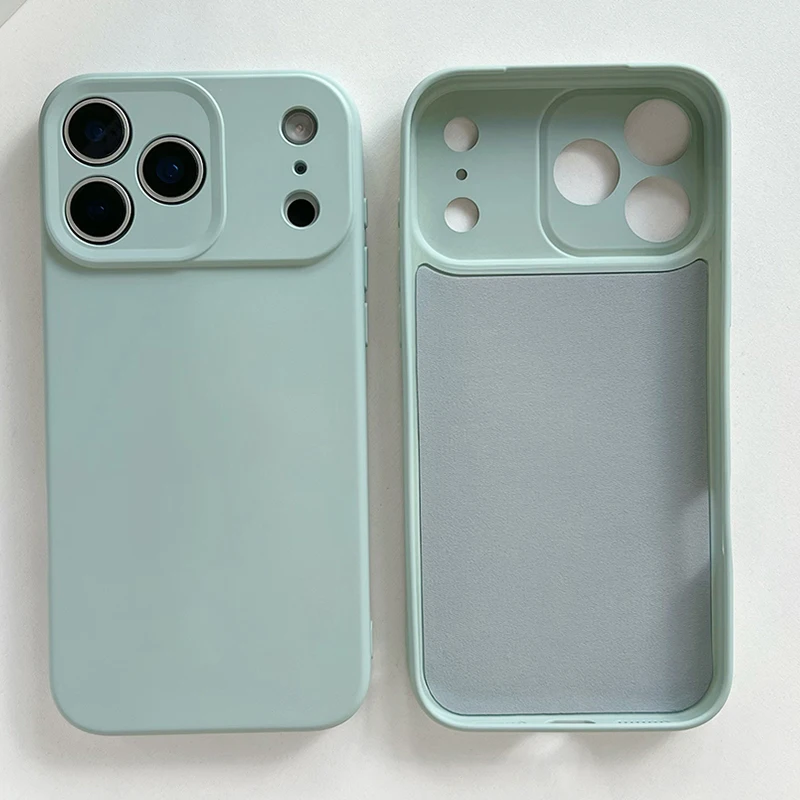 (azul Ahumado Iphone 16 Plus) Funda De Silicona Líquida Para Iphone, Material Tpu Para Protección Contra Golpes.