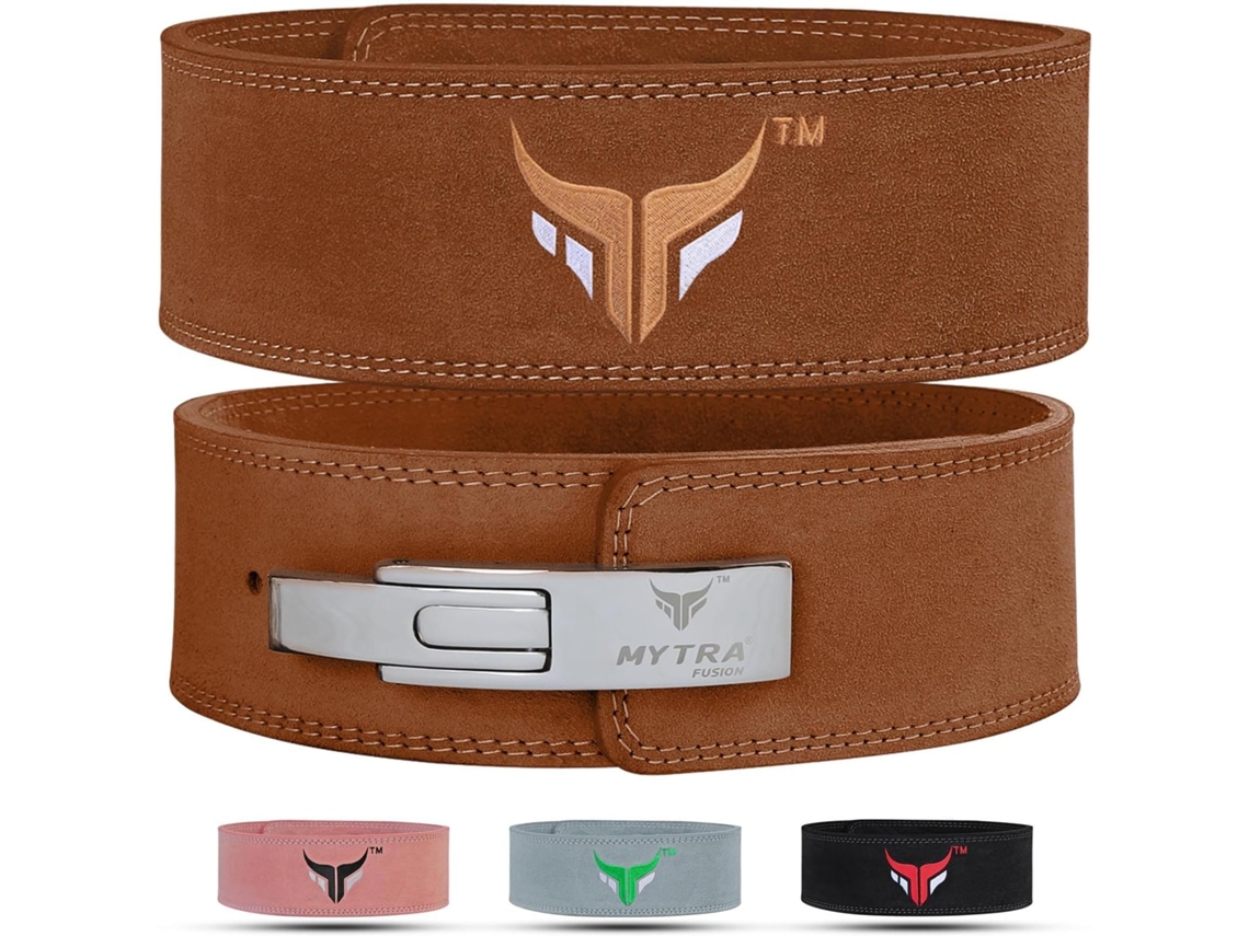 Mytra Fusion Cinturón Musculación L-2 Lever Belt Cuero Genuino - Marrón Xl
