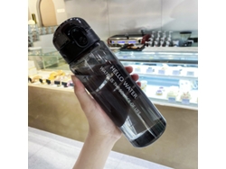 Botella de agua de plástico portátil para estudiantes, resistente a caídas, ideal para usar en verano con té embotellado. MDUG (negra)