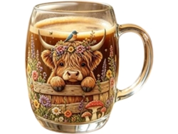 Caneca De Café Com Estampa De Vaca, Canecas De Vidro Com