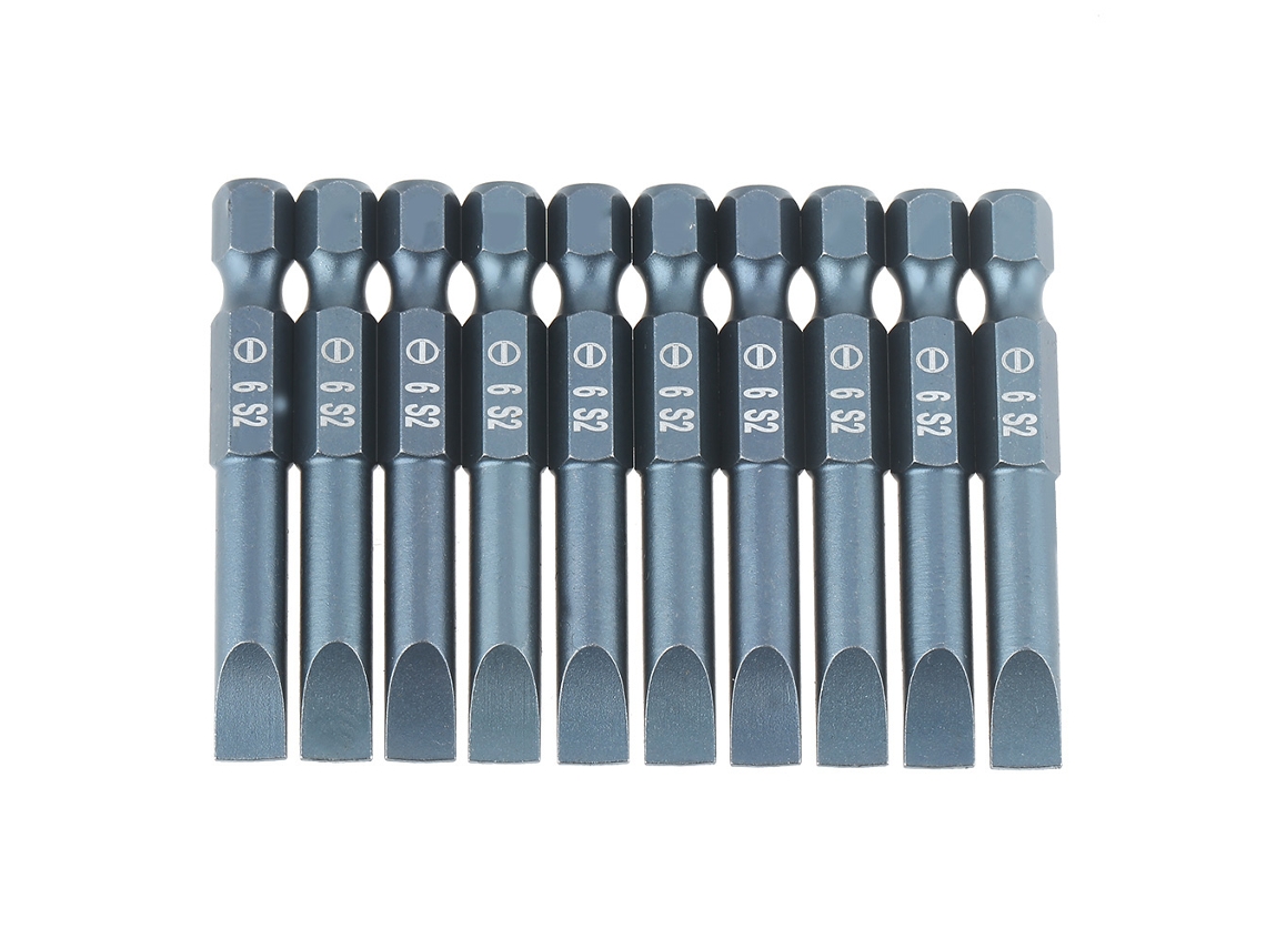 10 Puntas De Destornillador Magnéticas De 50 Mm De Acero S2 Con Funda Hexagonal De 1/4 De Pulgada.