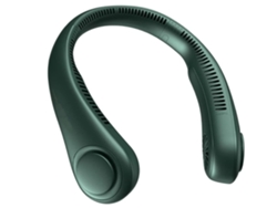 Ventilador de cuello personal, ventilador de mano sin aspas, recargable, 3 velocidades, verde Gusshious