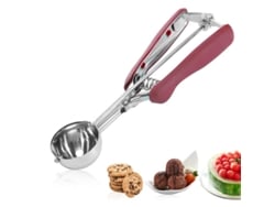 Colher de sorvete em aço inoxidável 2026-304 com gatilho, 4 cm, para biscoitos e cupcakes