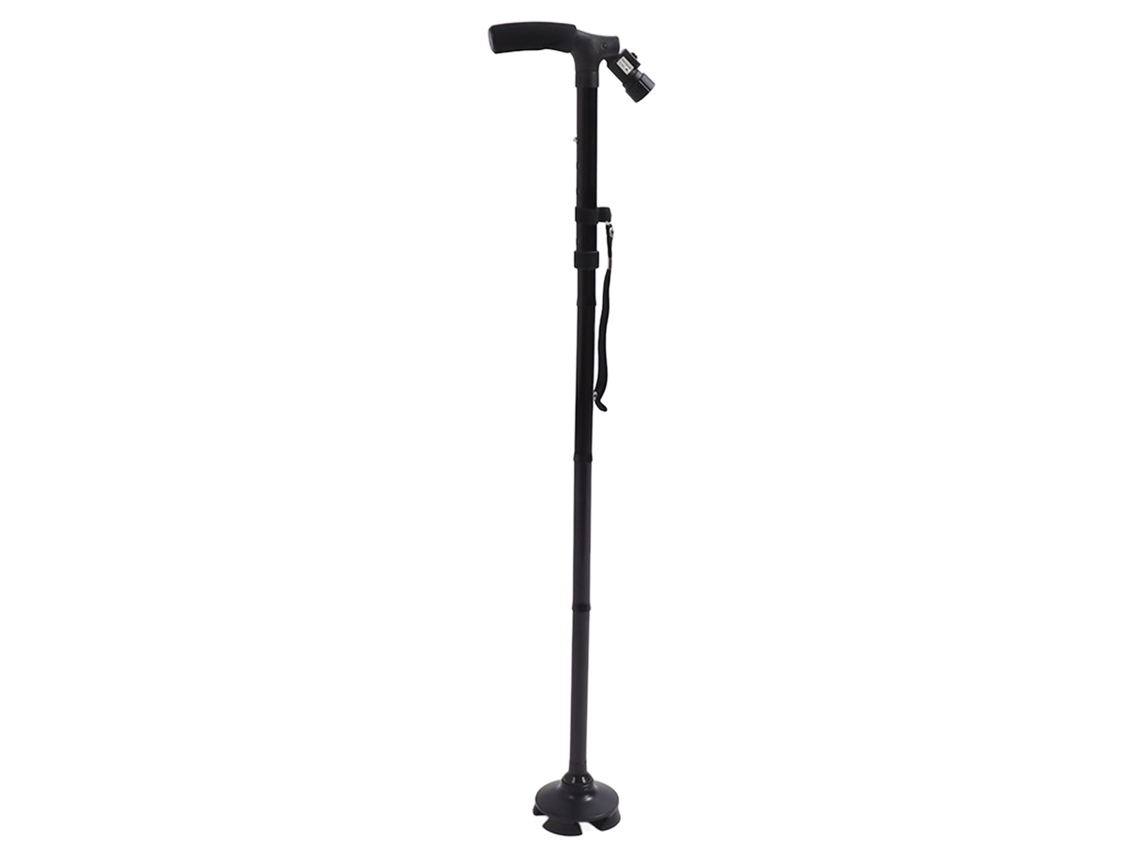 Bastón Plegable Para Personas Mayores Con Luz Led Integrada, Fabricado En Aleación De Aluminio Flexible Y Retráctil.