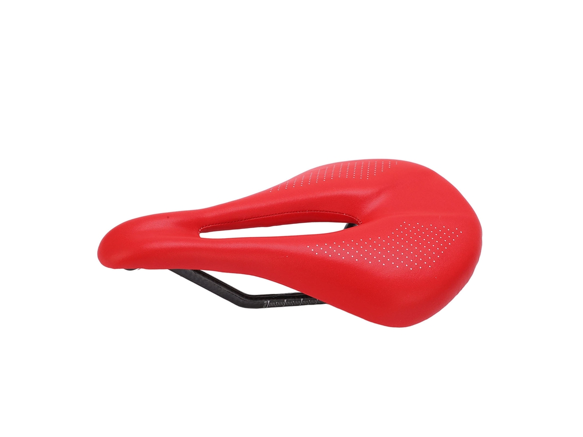 Sillín De Bicicleta De Fibra De Carbono Con Diseño Hueco Para Mtb Y Bicicleta De Carretera, 143 Mm, Rojo.