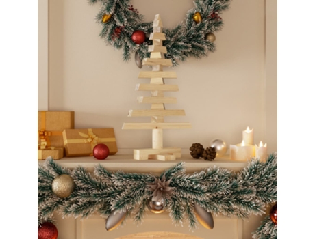 MAISON EXCLUSIVE - Árbol de Navidad de madera de adorno madera maciza pino 60 cm