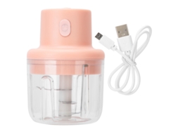 Picadora de carne eléctrica rosa de 250 ml, mini picadora de alimentos USB