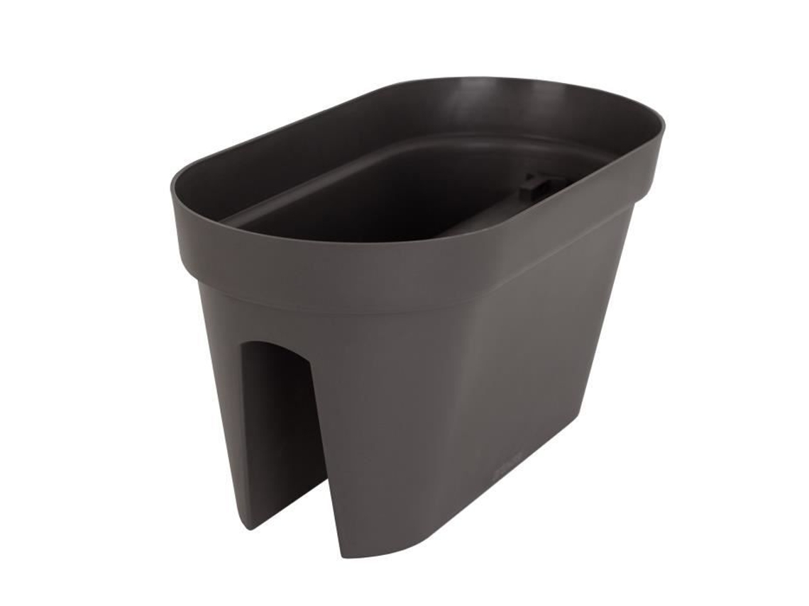 ARTEVASI Jardineira para varanda Capri - 30 x 60 x H 30 cm - 26,8 L - Cinza antracite