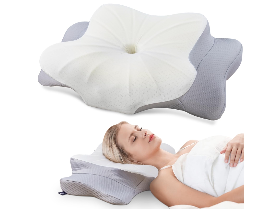 Almohada Ortopédica Fabricada En Espuma Viscoelástica, Almohada Ergonómica De Soporte Cervical, Adecuada Para Diversas Posiciones Para Dormir.