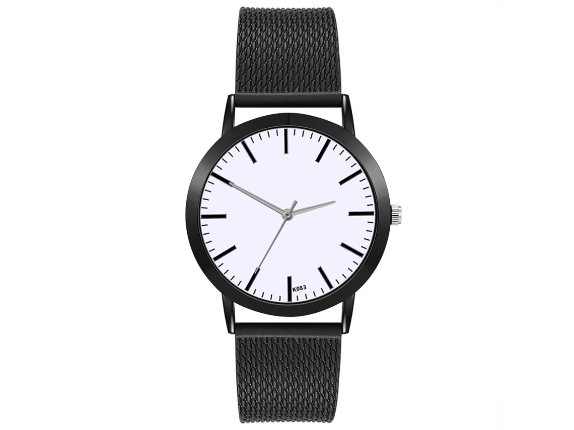 Reloj De Pulsera De Cuarzo Clásico Y Moderno Para Hombre Con Correa De Silicona Y Esfera Blanca/negra.