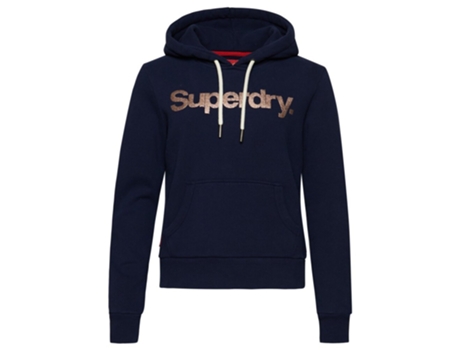 Sudadera con Capucha de Mujer SUPERDRY Metallic Core Azul (L)
