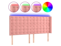 Maison Exclusive - Cabecero Con Led De Terciopelo Rosa 163x16x118/128 Cm