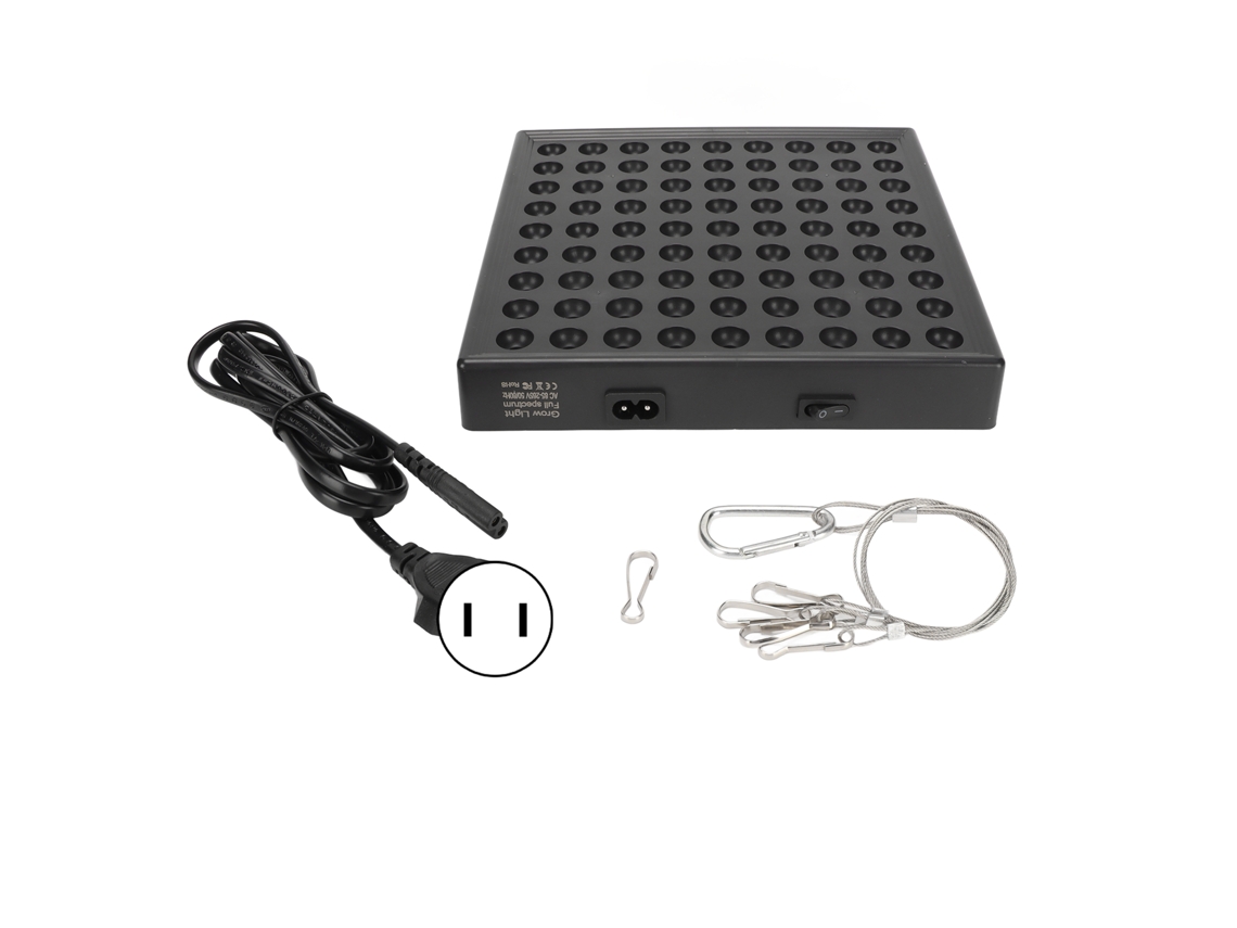 Lámpara LED de crecimiento de plantas de espectro completo, 50 W, 81 perlas, 85 W, 265 V, enchufe estadounidense