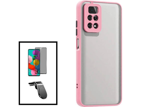 Kit Carcasa Trasera Protección Cámara + Protector de Pantalla Xiaomi Redmi Note 11 Pro 5G GIFT4ME Rosa