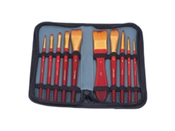Conjunto De 11 Pincéis De Nylon Importado Para Tinta Acrílica, Óleo E Água Com Sacola De Tecido