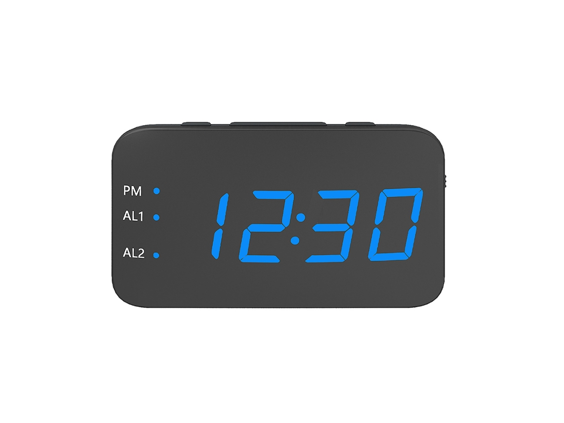 Reloj Despertador Digital Led Con Espejo, Indicador De Temperatura Y Función De Repetición Para Mesita De Noche.